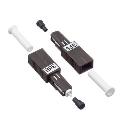 MU / UPC 고정 연결자 프트스 광섬유 감쇠기 단일모드 1dB 25dB